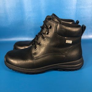Ecco Leather Moto Boots with Gore-tex Lace up - Black - 41 or 10/10.5 US